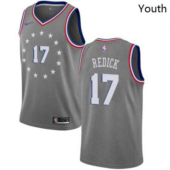 Youth Nike Philadelphia 76ers 17 JJ Redick Swingman Gray NBA Jersey City Edition